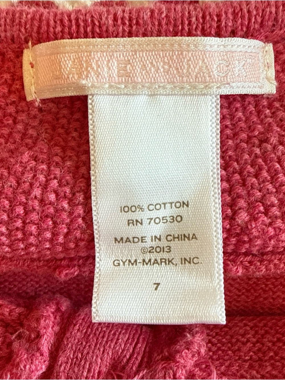 EUC Janie & Jack Pink & White Cotton Knit Sweater Dress Spring Girls Size 7 - Picture 4 of 7